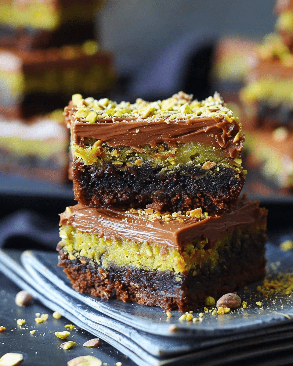 Dubai Pistachio Kunafa Brownies