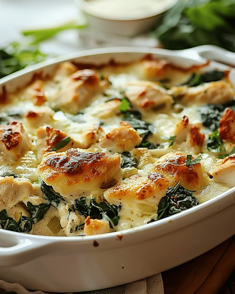 Creamy Chicken and Spinach Casserole