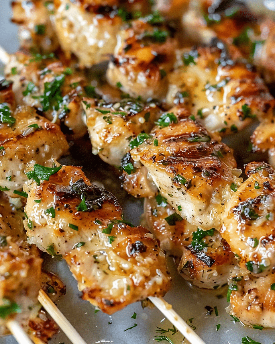 Ranch Garlic Parmesan Chicken Skewers
