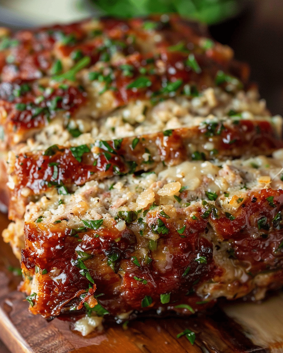 Melt-in-Your-Mouth Garlic Parmesan Chicken Meatloaf