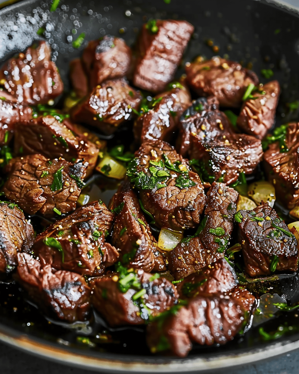 Skillet Halal Beef with Garlic Butter