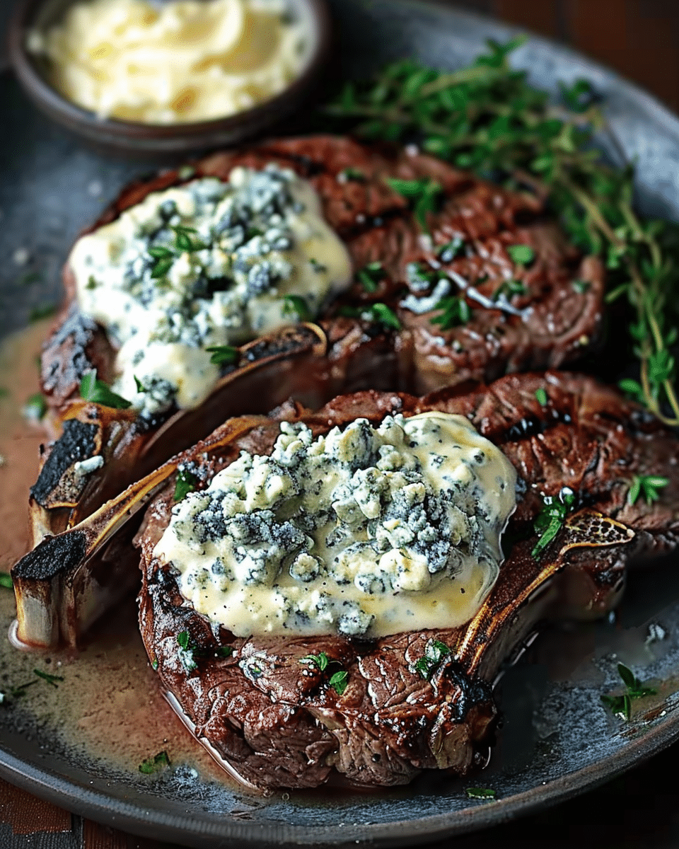 Ribeye Steaks with Blue Cheese Sauce