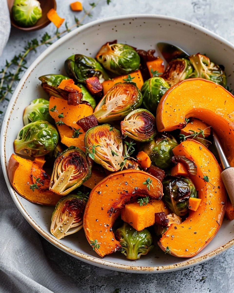 Roasted Butternut Squash and Brussels Sprouts
