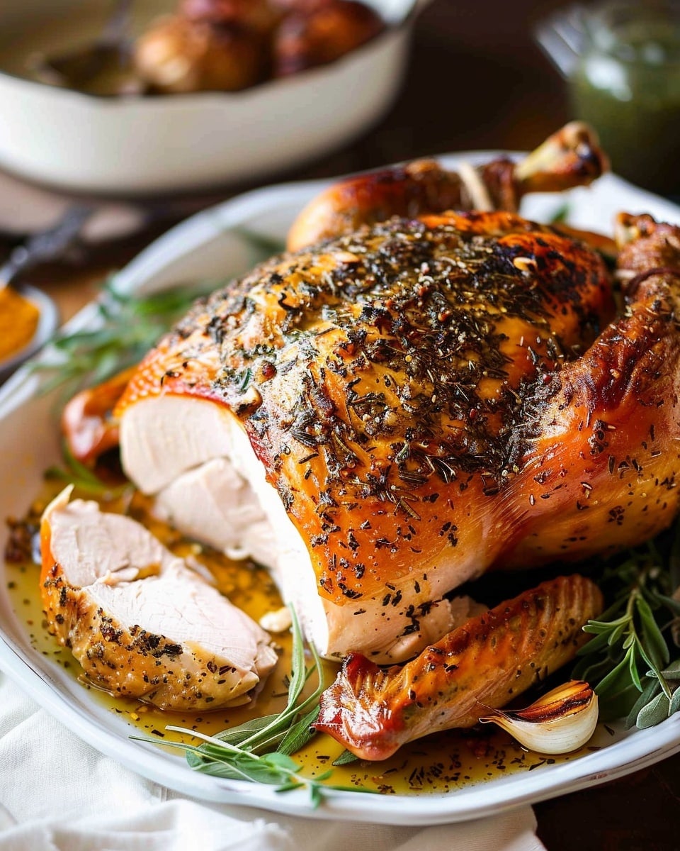 Roast Turkey Breast with Garlic Herb Butter