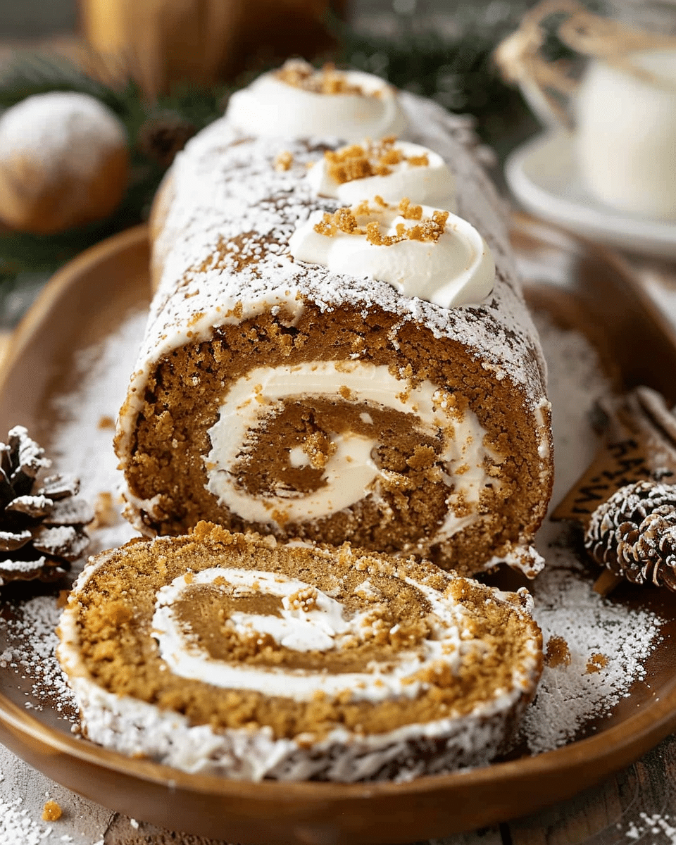 Spiced Cake Roll with Cream Cheese Filling