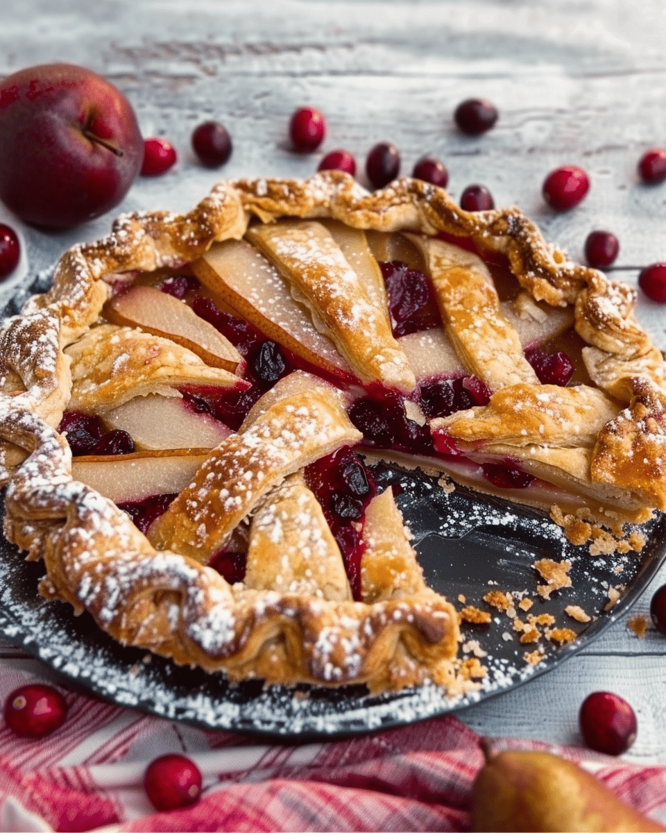 Pear and Cranberry Crostata