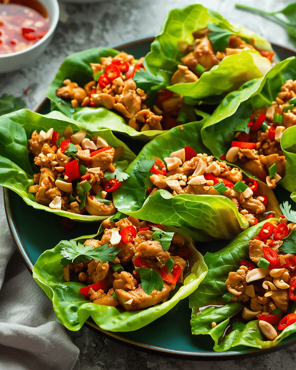 Thai Chicken Lettuce Wraps