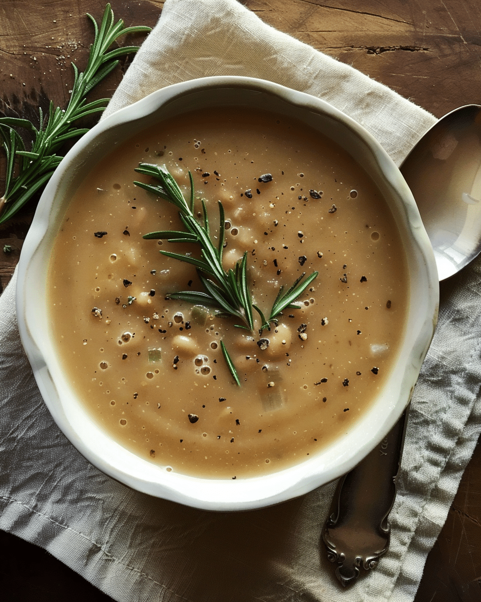 Roasted Garlic and Rosemary White Bean Soup
