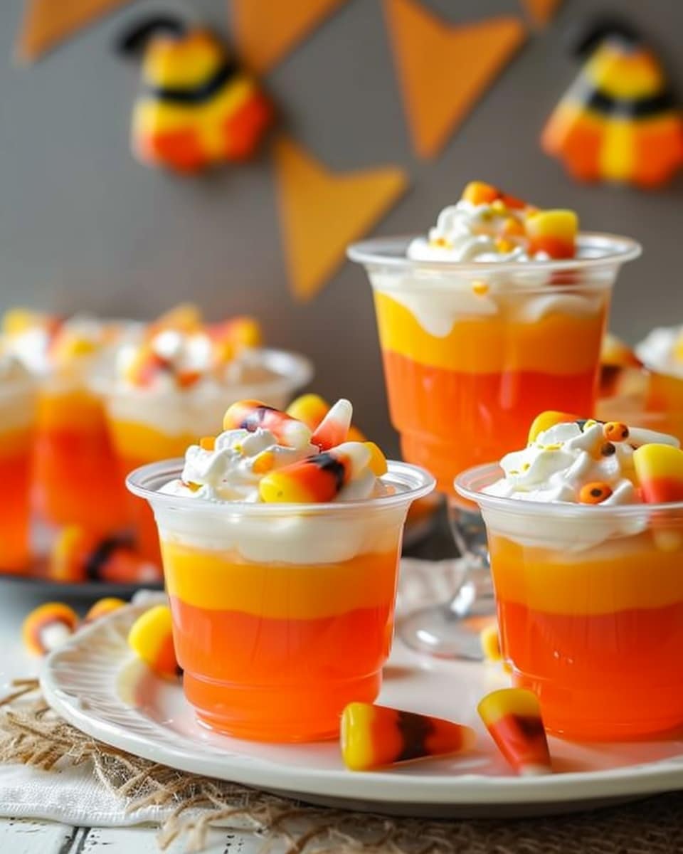 Candy Corn Jello Cups