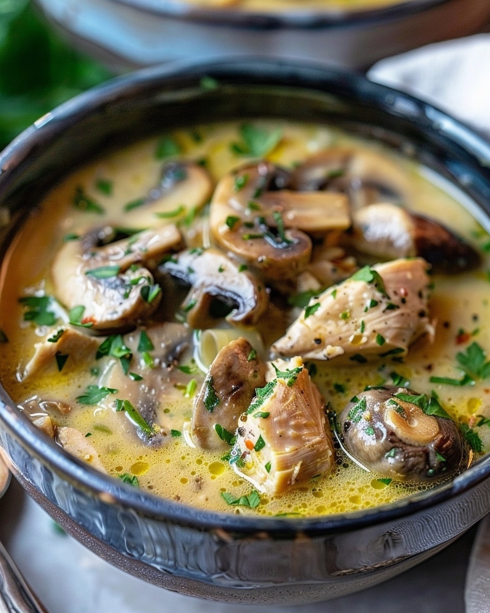 Hearty Rotisserie Chicken Mushroom Soup