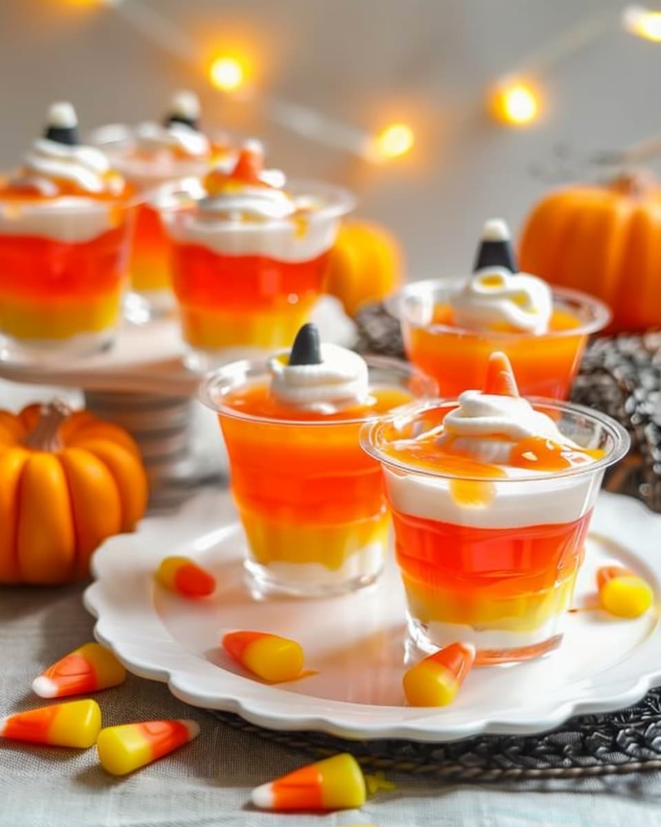 Candy Corn Jello Cups