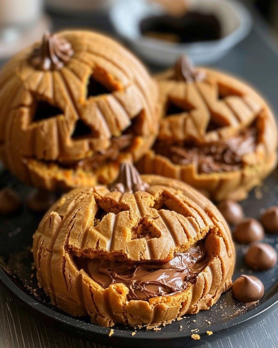 Milk Chocolate Stuffed Jack-O’-Lantern Cookies