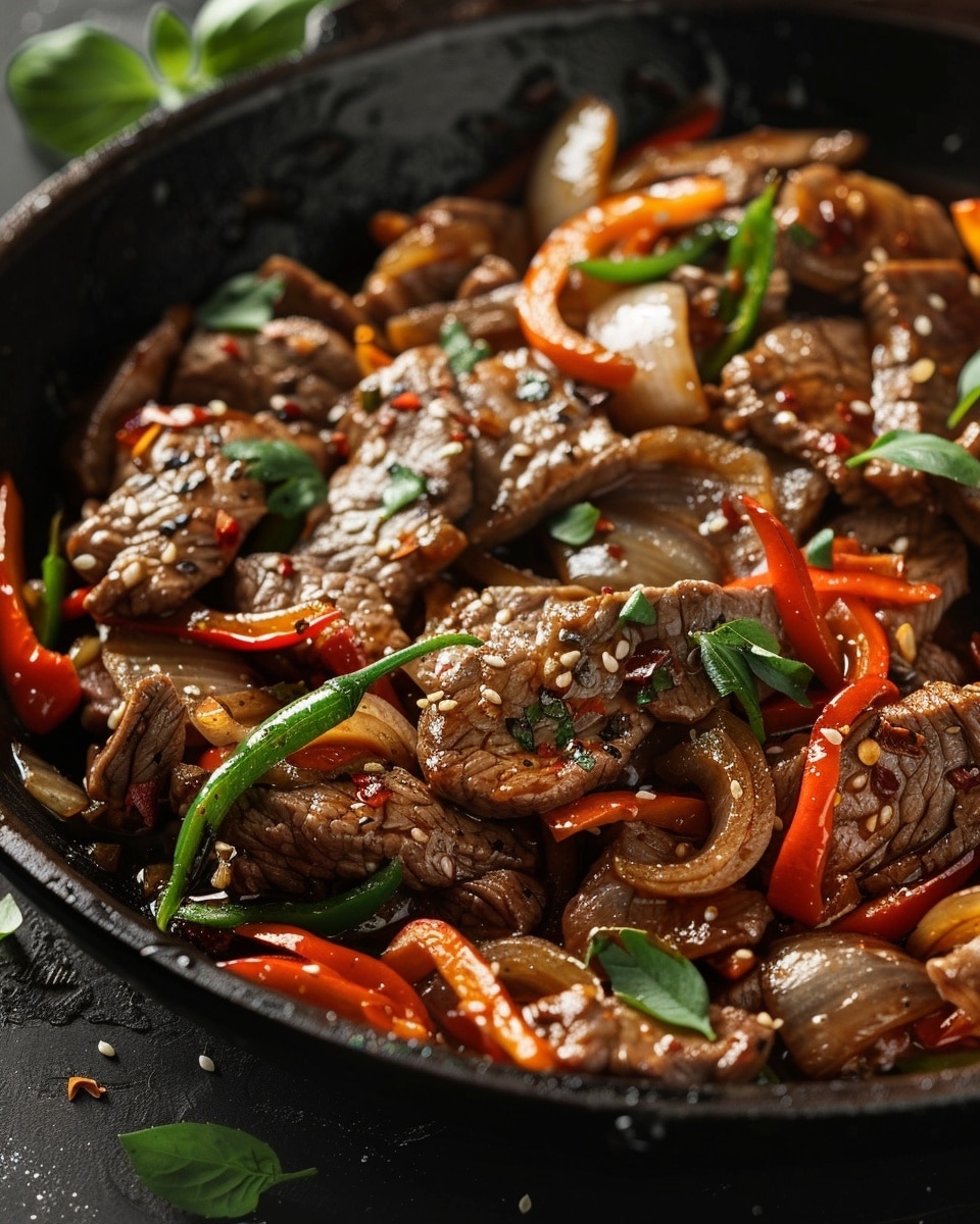 Sizzling Chinese Pepper Steak with Onions