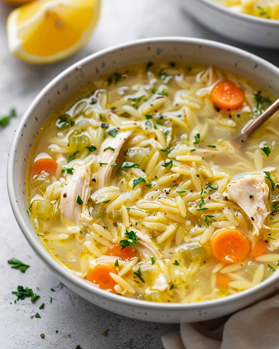 Lemon Chicken Orzo Soup