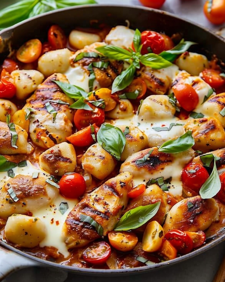 Caprese Chicken Gnocchi Skillet