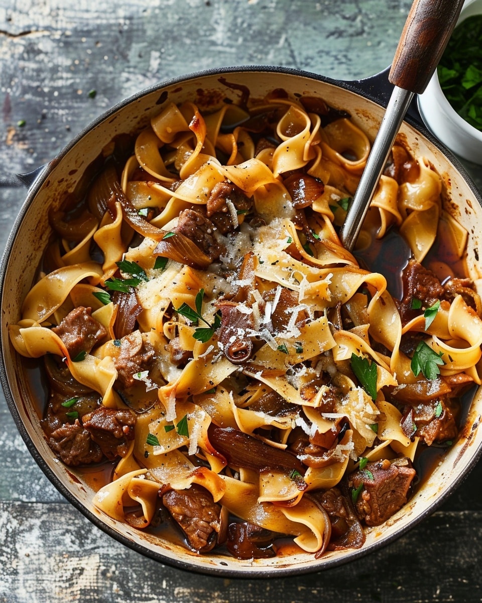 French Onion Beef and Noodles