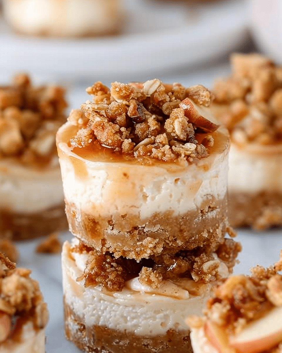 Mini Apple Crisp Cheesecakes