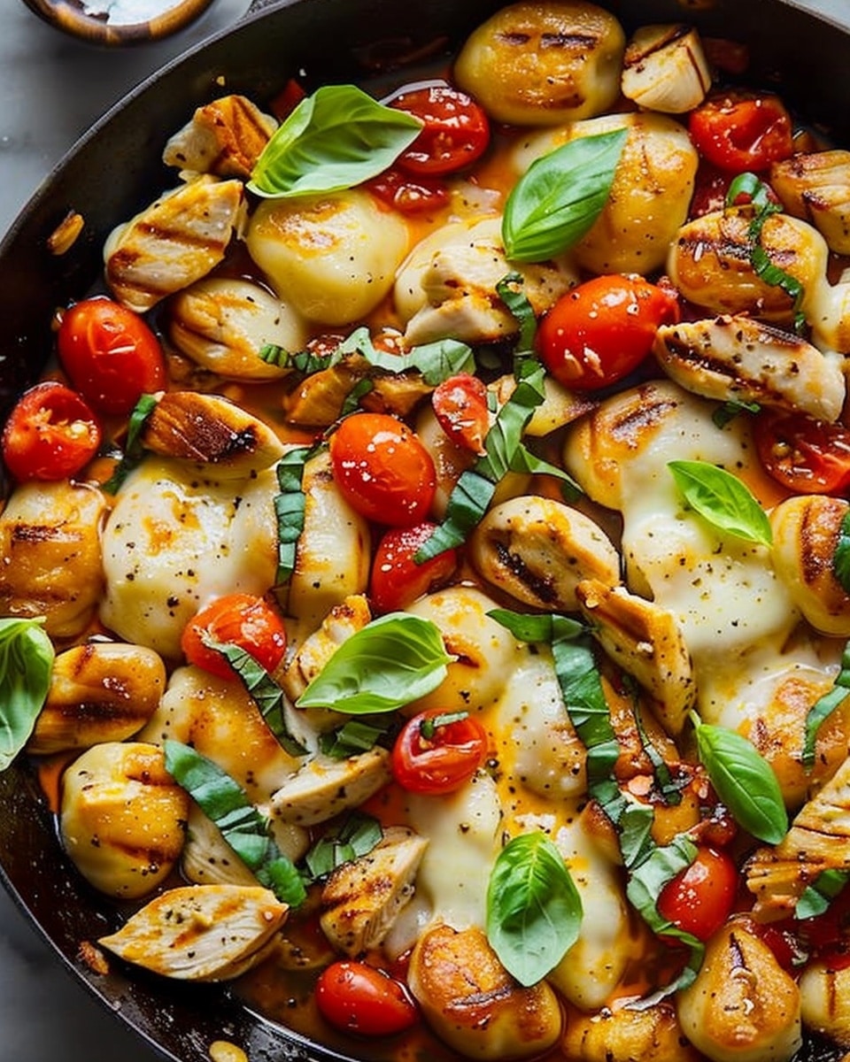 Caprese Chicken Gnocchi Skillet