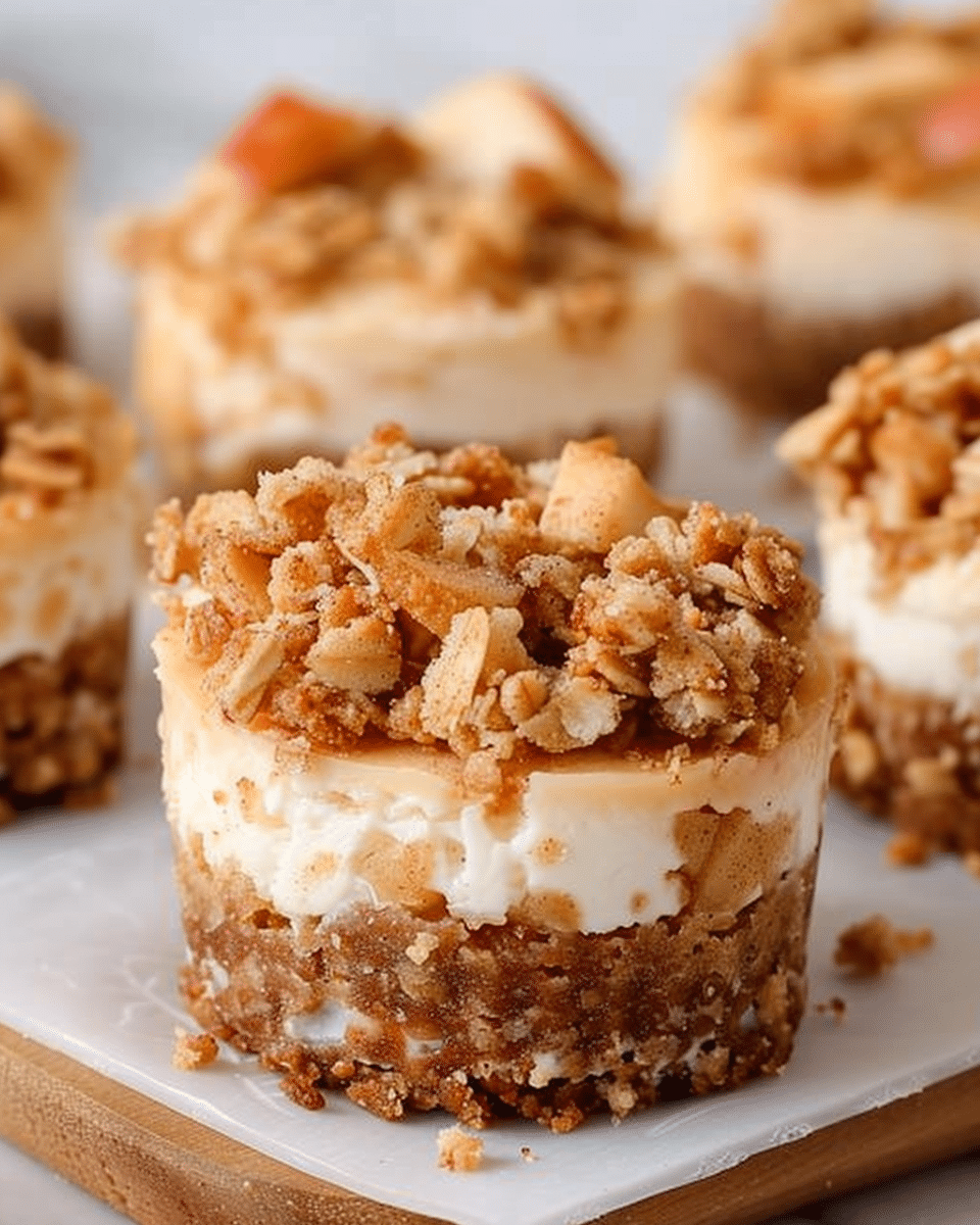 Mini Apple Crisp Cheesecakes