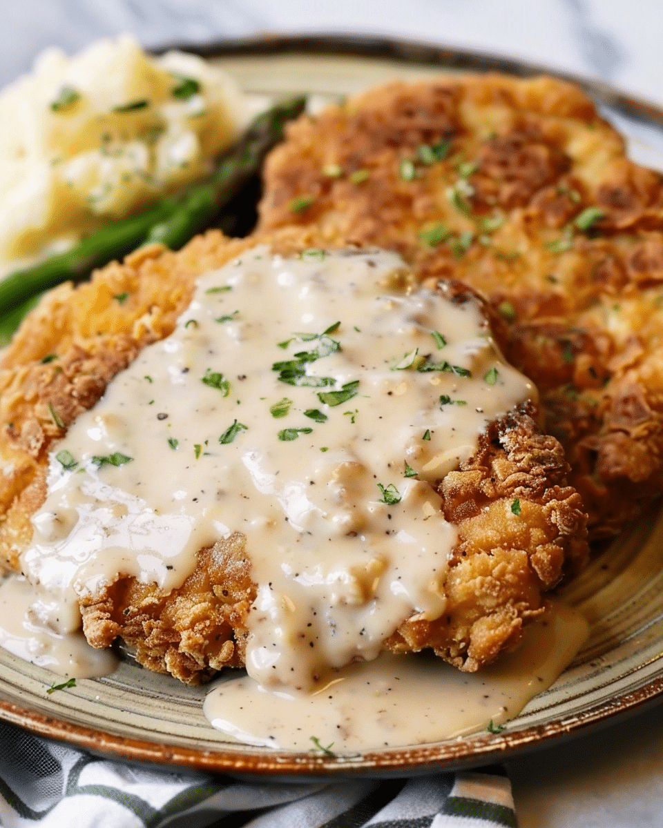 Crispy Buttermilk Chicken Fried Steak with Country Gravy