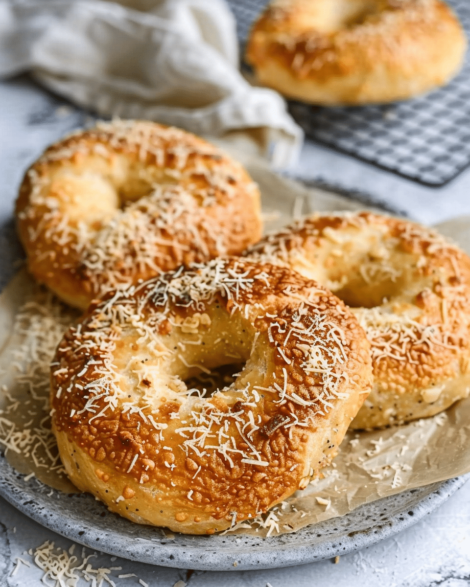 Garlic-Parmesan Cottage Cheese Bagels