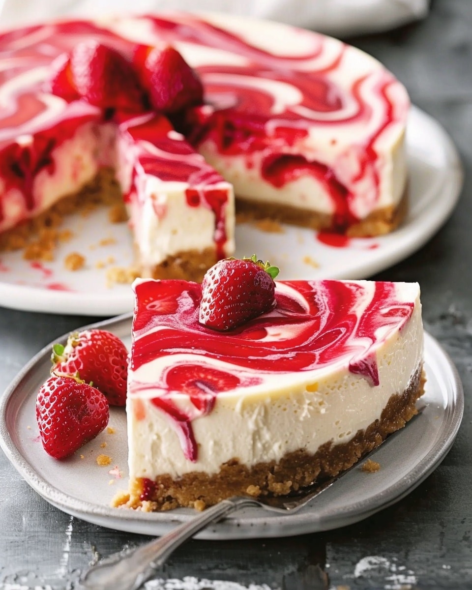 Strawberry Swirl Cheesecake