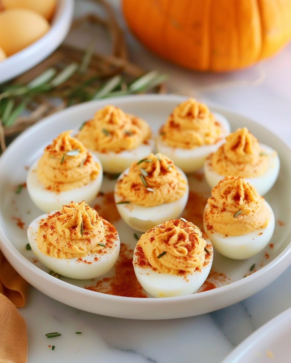 Pumpkin Deviled Eggs