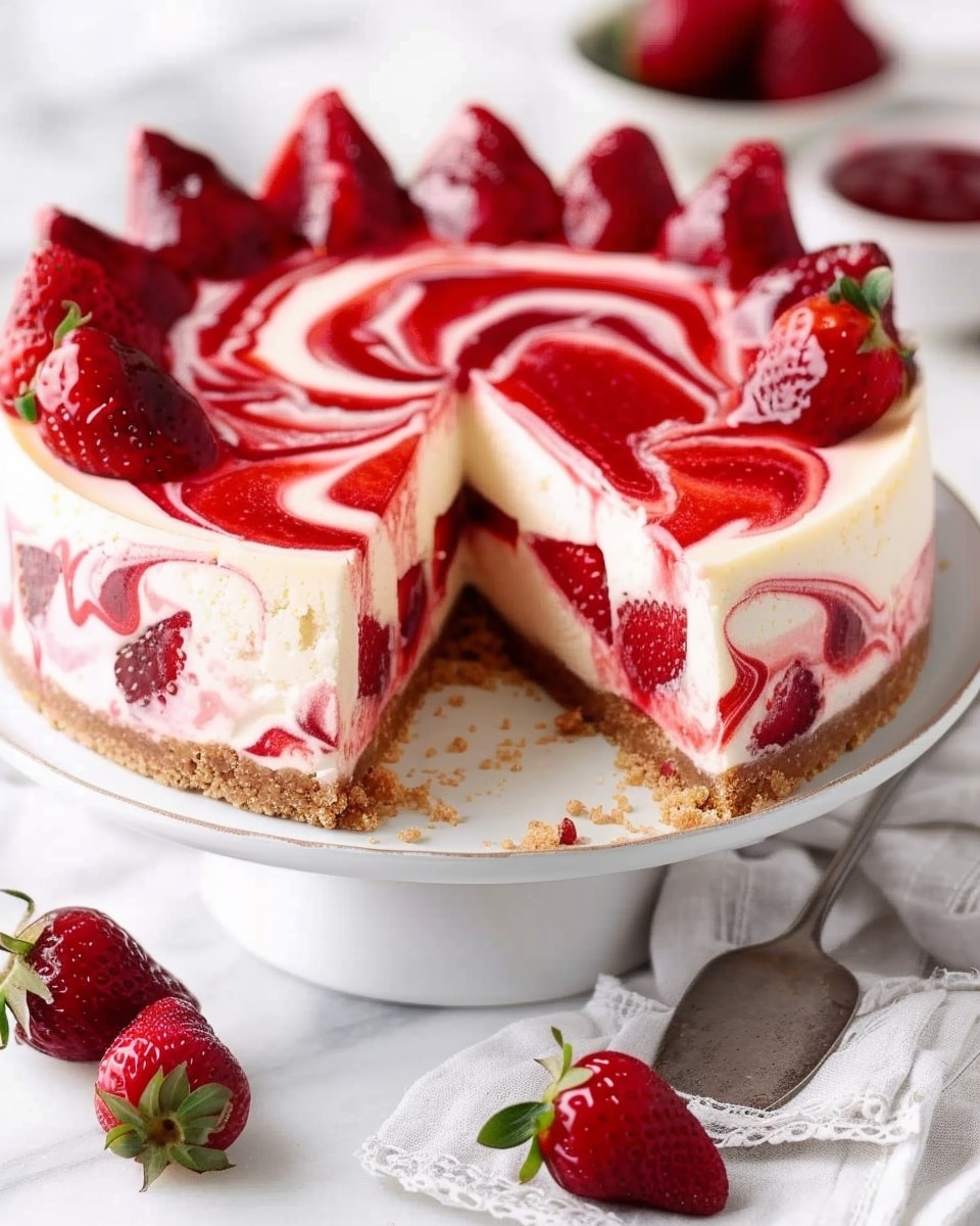 Strawberry Swirl Cheesecake