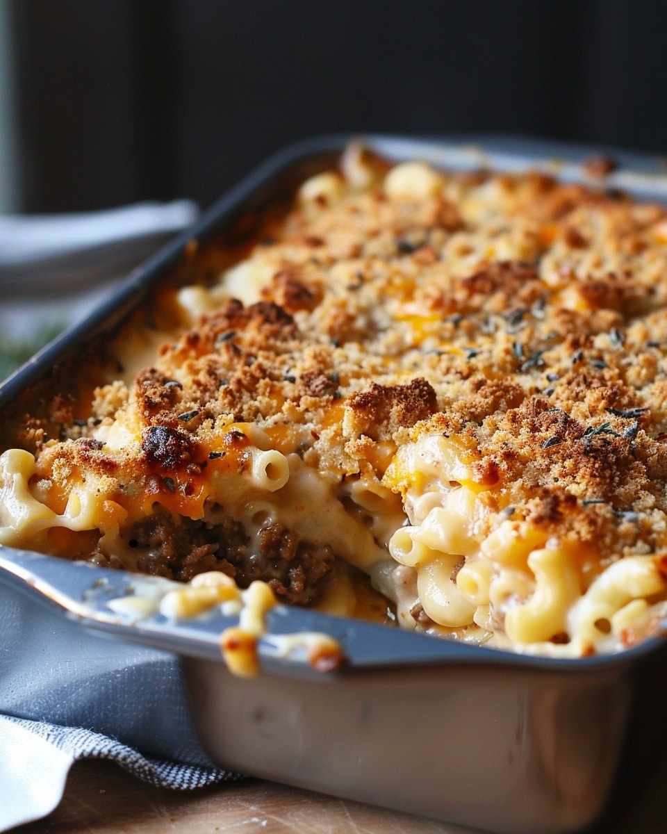 Mac and Cheese Meatloaf Casserole