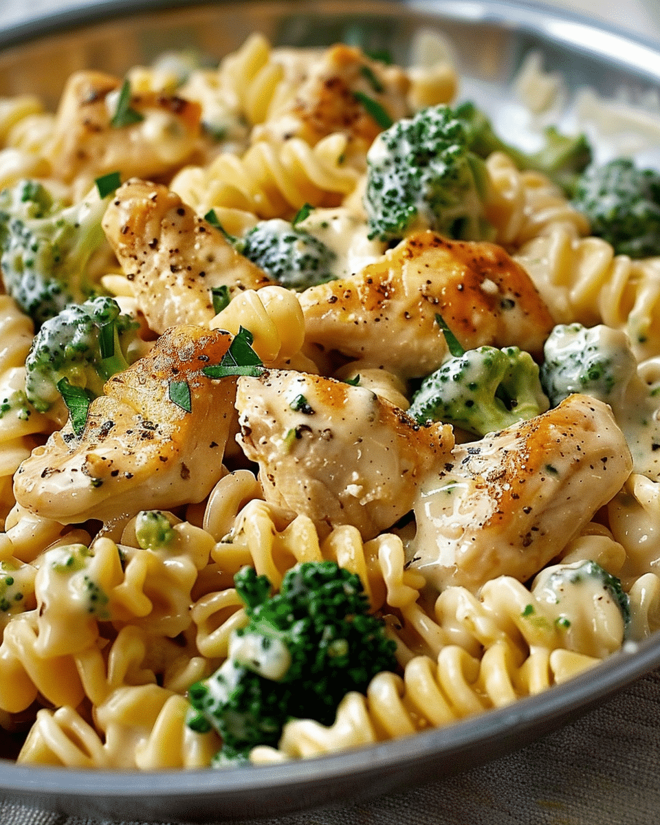 Creamy Garlic Chicken & Broccoli Rotini