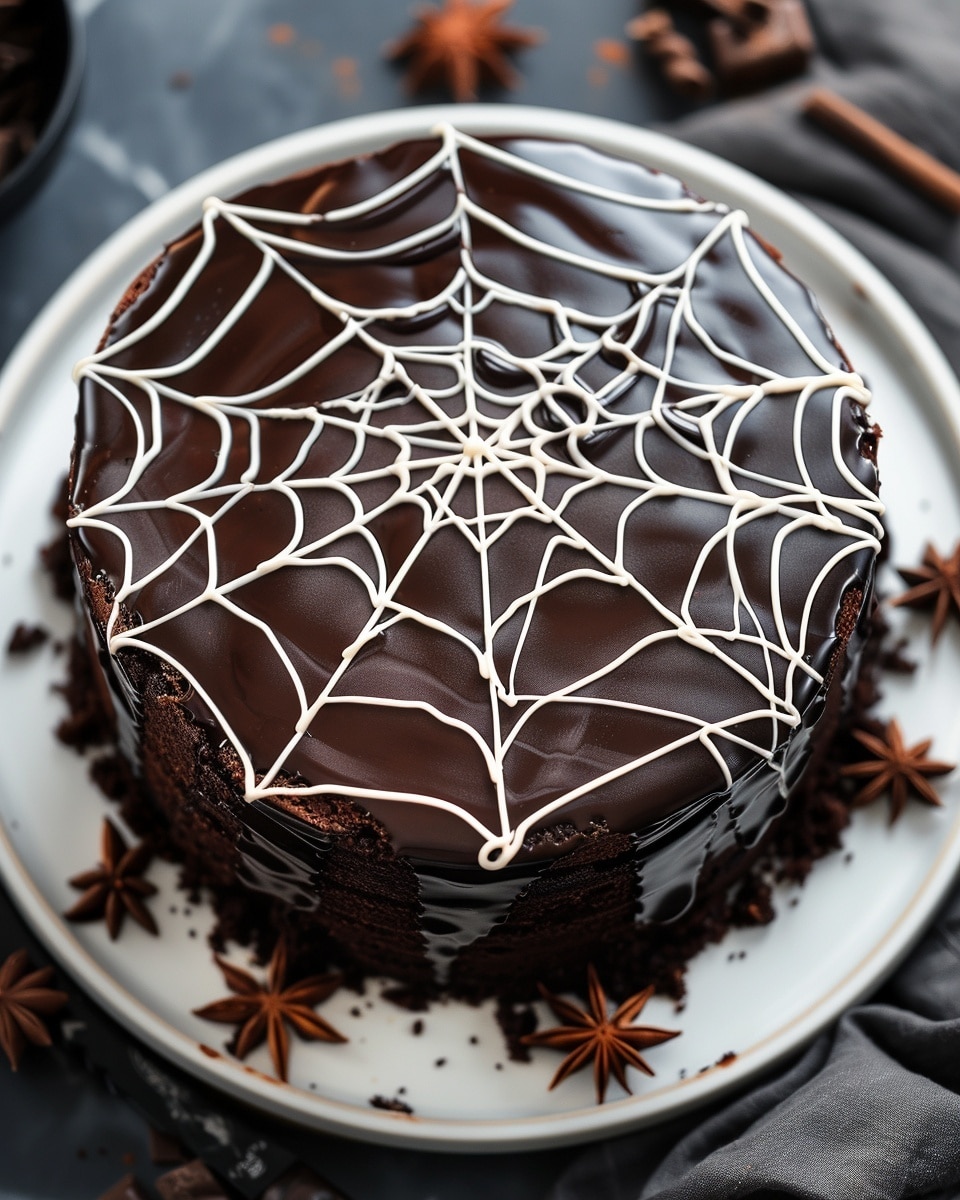 Spiderweb Chocolate Cake