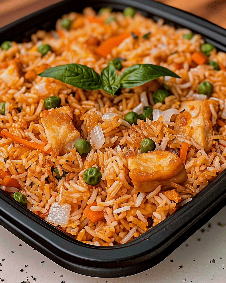 High Protein Crispy Garlic Chicken Fried Rice