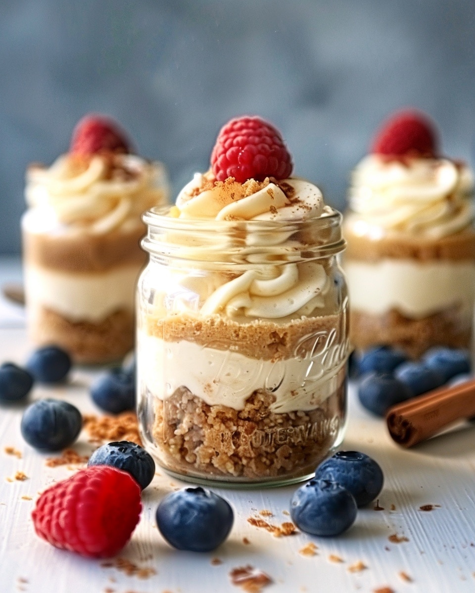 No-Bake Mini Mason Jar Spiced Cheesecakes