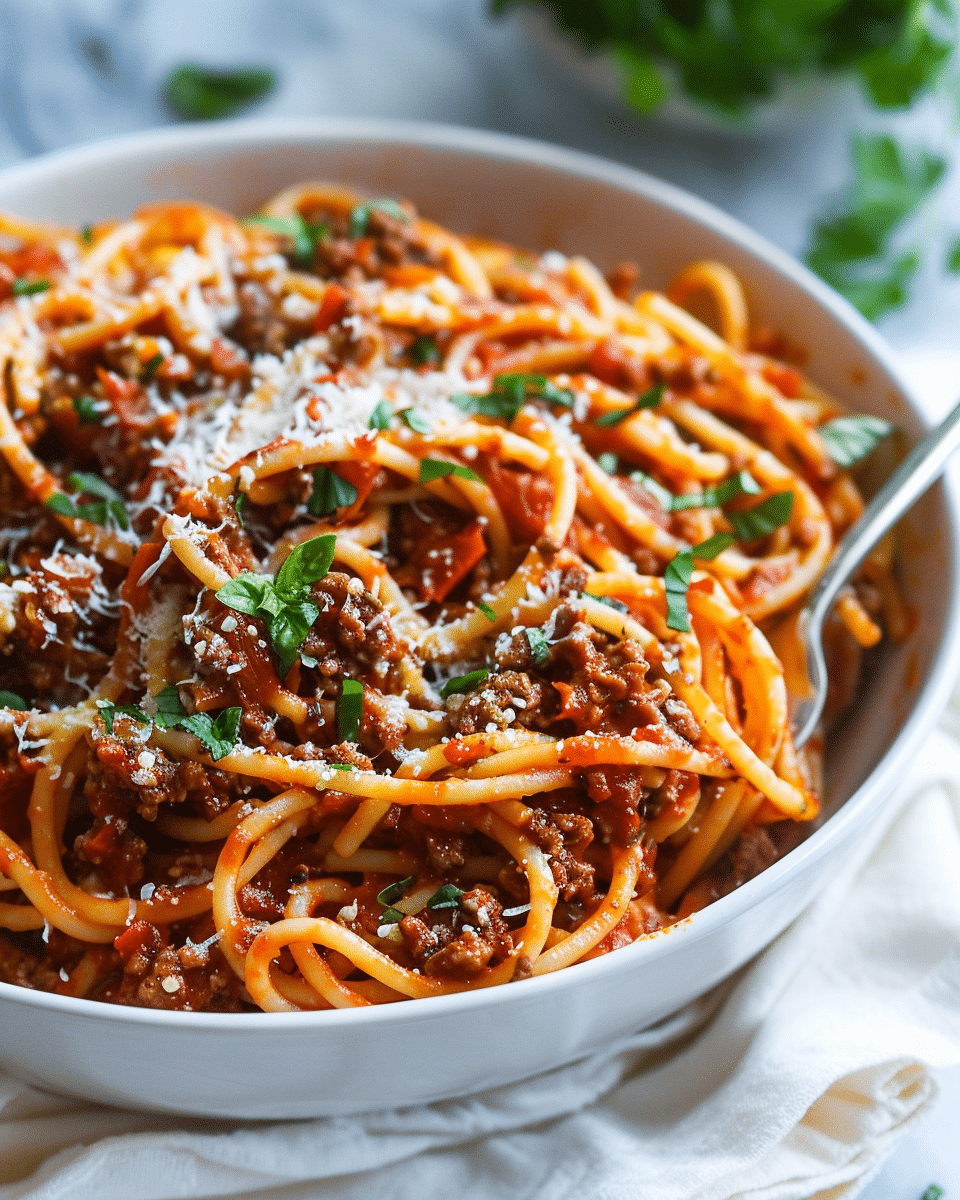 One Pot Pasta Bolognese