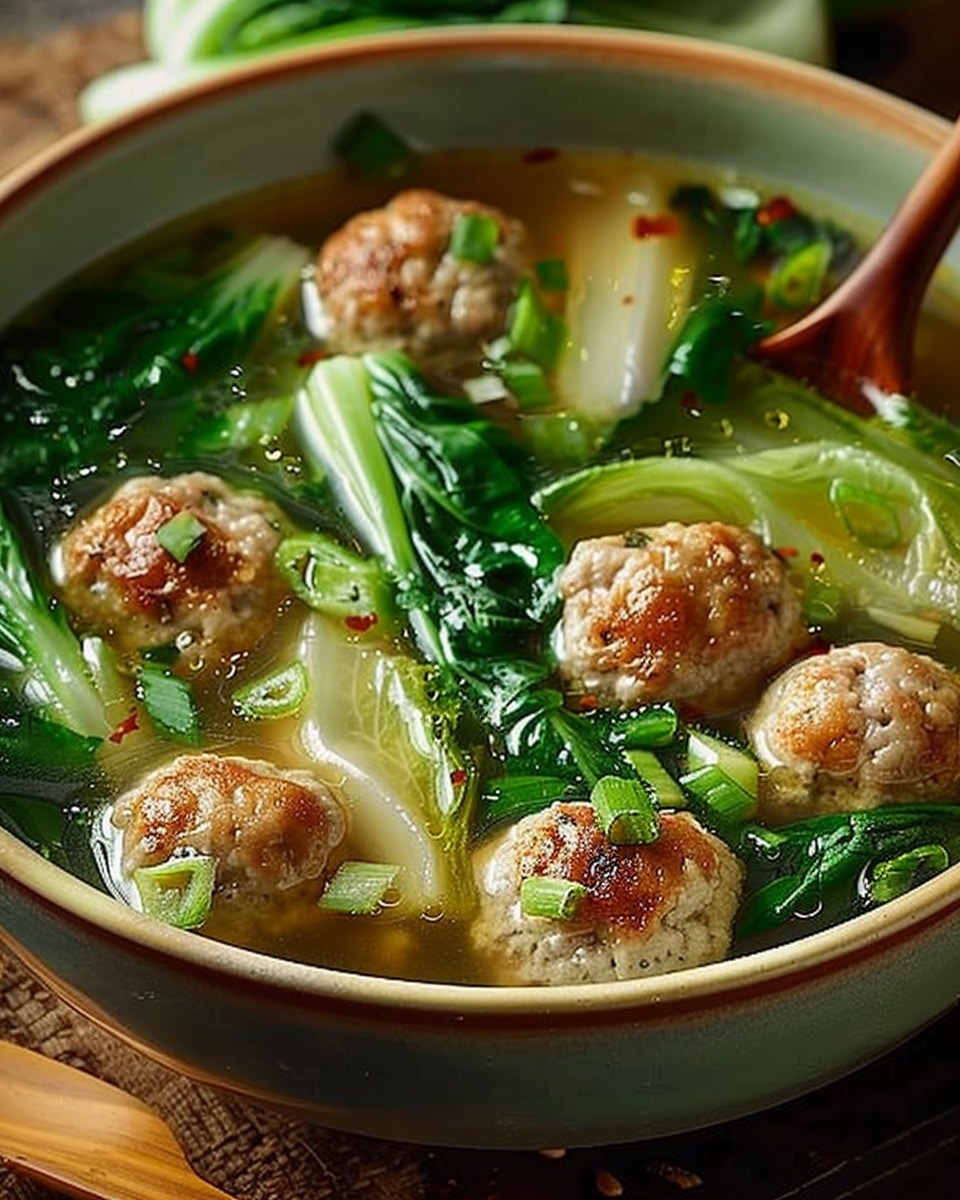 Ginger Chicken Meatball Soup
