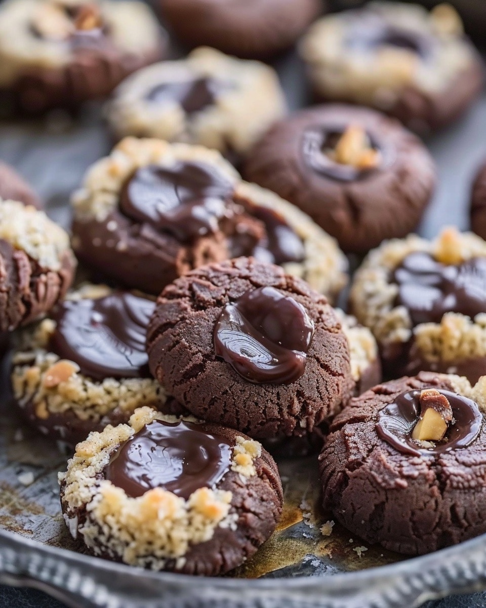 Hazelnut Thumbprint Cookies with Silky Ganache