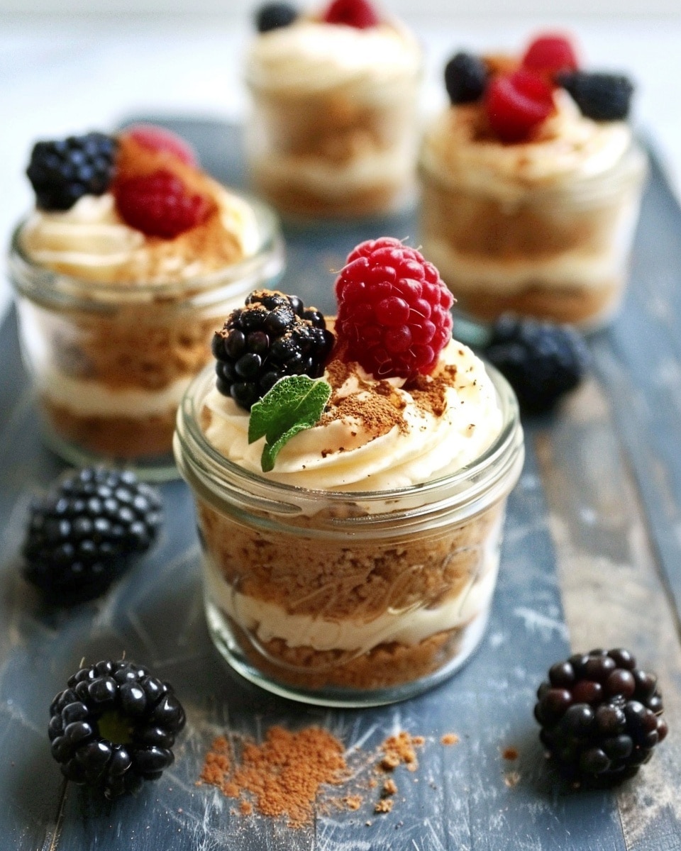 No-Bake Mini Mason Jar Spiced Cheesecakes