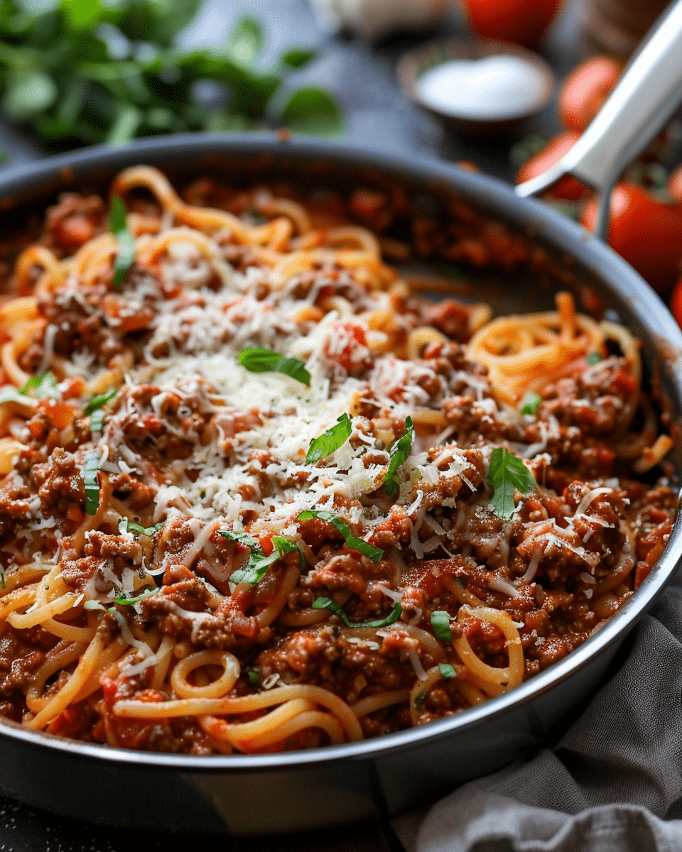 One Pot Pasta Bolognese