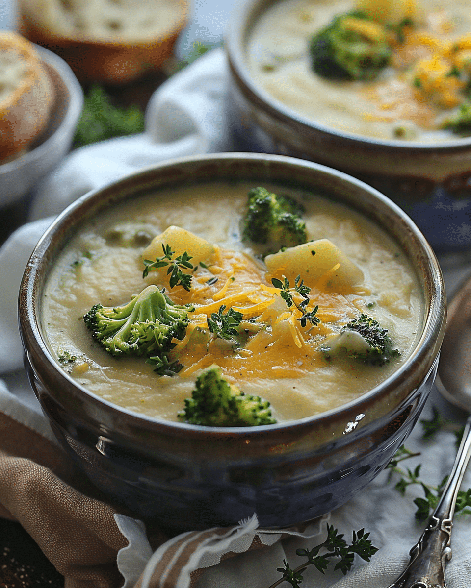 Slow Cooker Cheesy Potato & Broccoli Soup