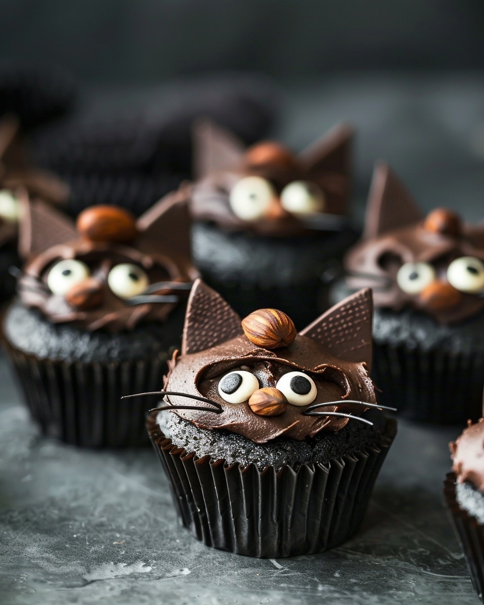 Delicious Black Cat Keto Cupcakes