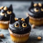 Delicious Black Cat Keto Cupcakes