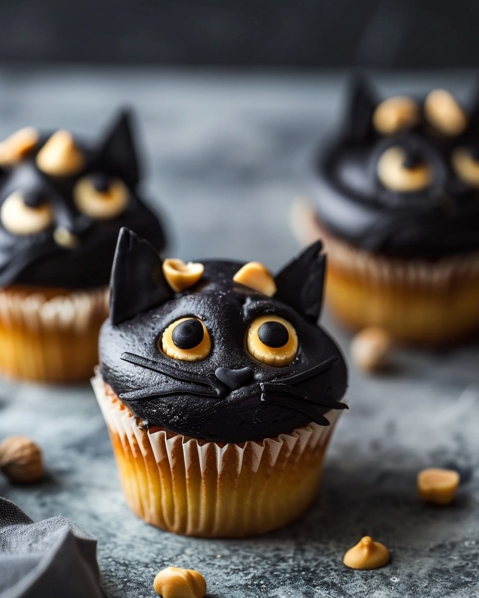 Delicious Black Cat Keto Cupcakes