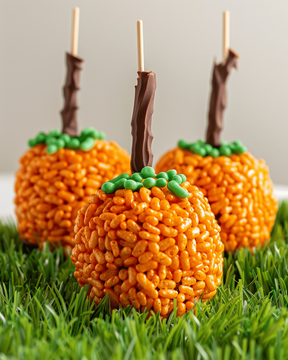 Rice Krispie Treat Pumpkins