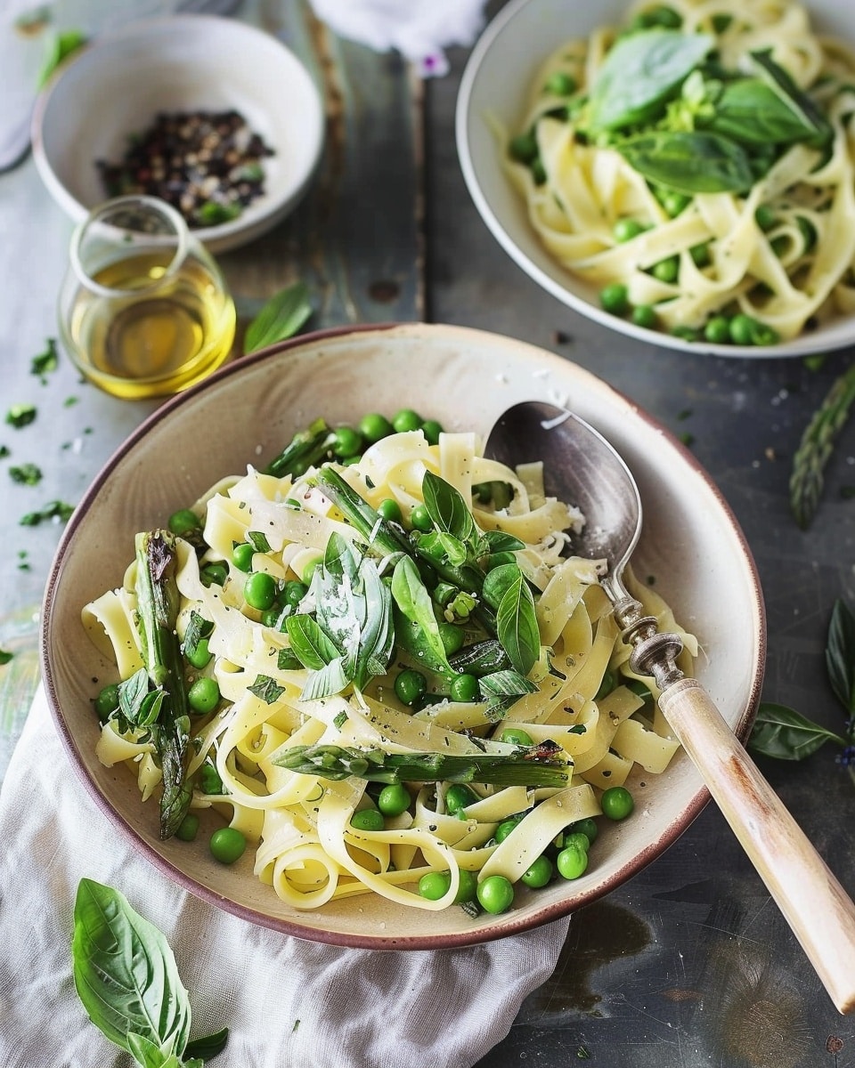Tagliatelle with Asparagus & Peas
