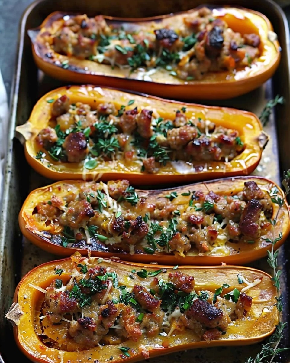 Sausage Stuffed Butternut Squash