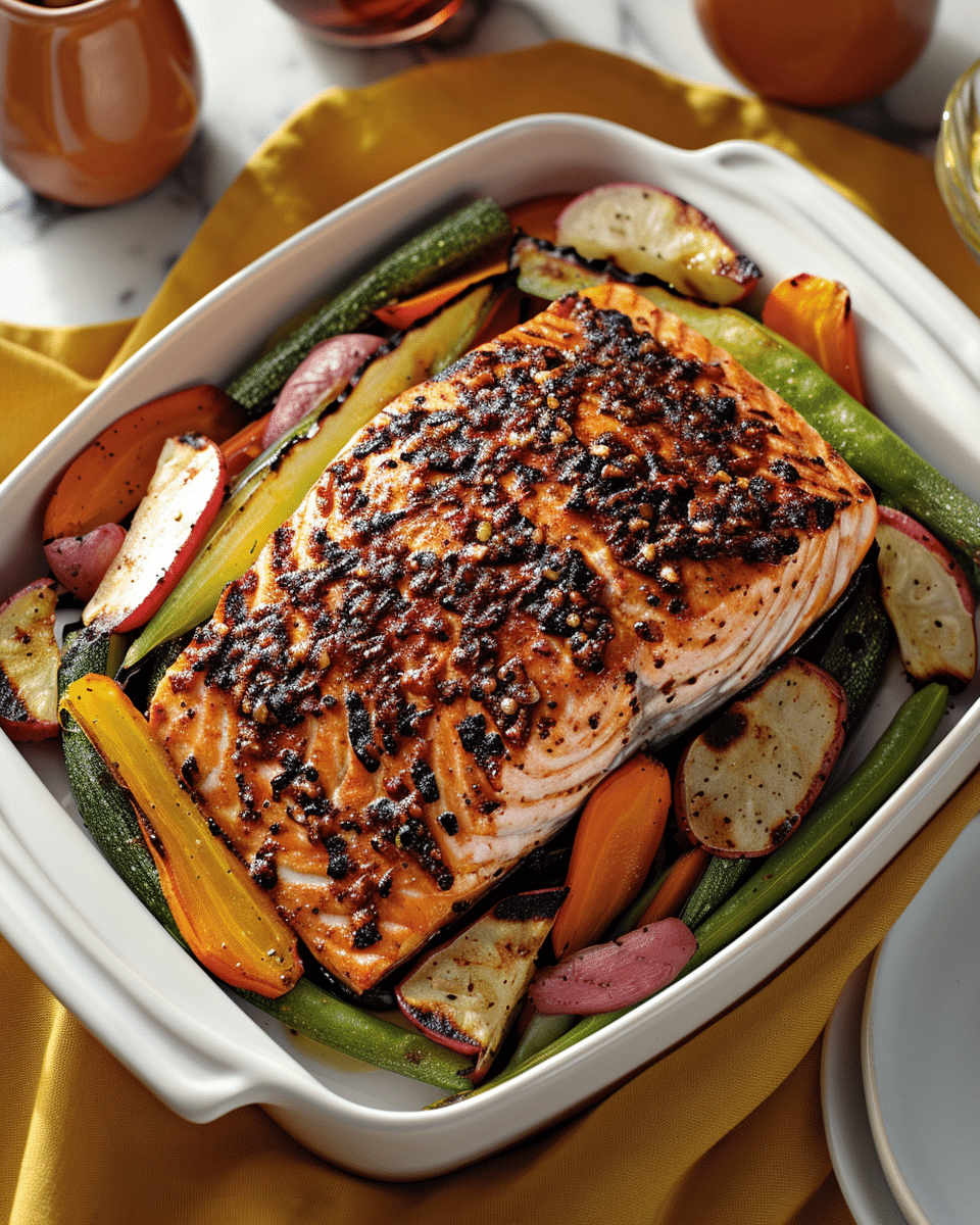 Blackened Salmon with Charred Vegetables
