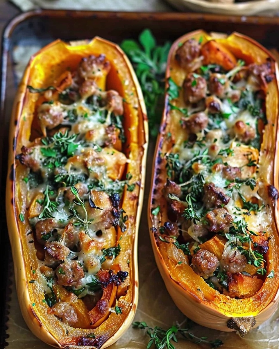 Sausage Stuffed Butternut Squash