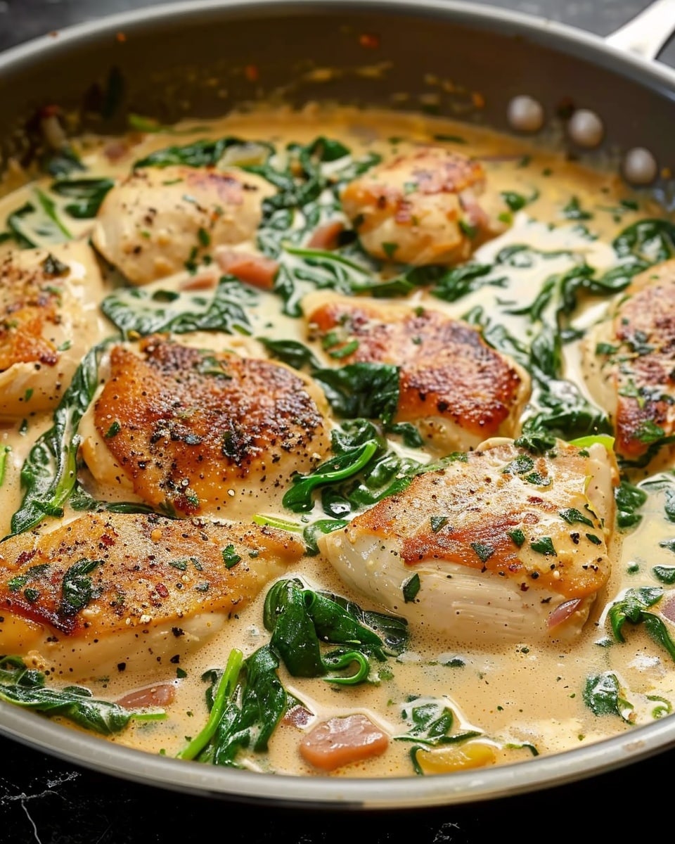 One-Pan Creamy Chicken and Spinach