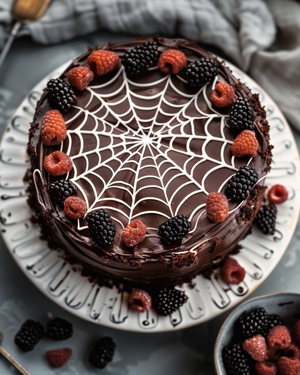 Spiderweb Chocolate Cake