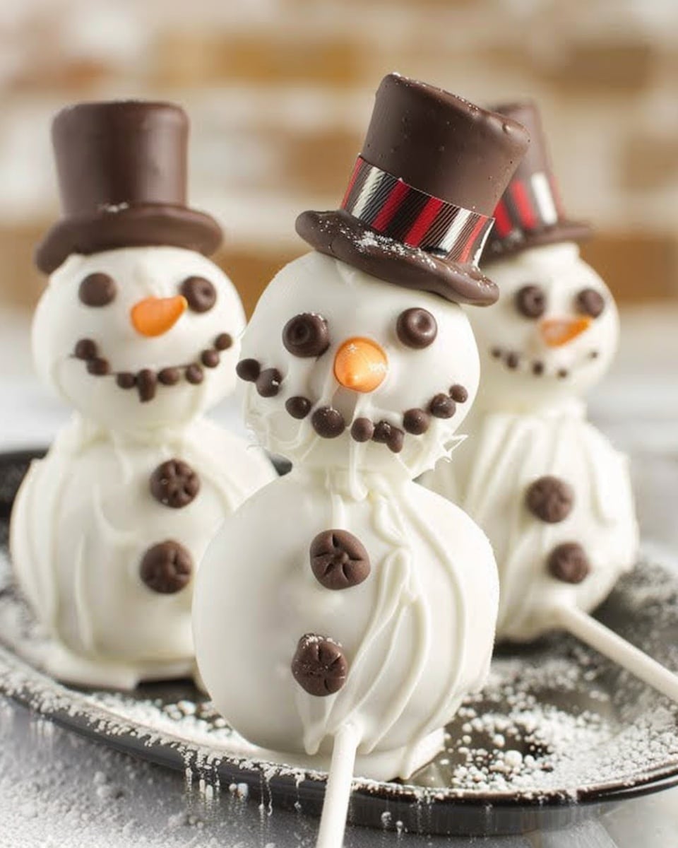 No-Bake Chocolate Snowman Cake Pops